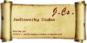 Jedlovszky Csaba névjegykártya